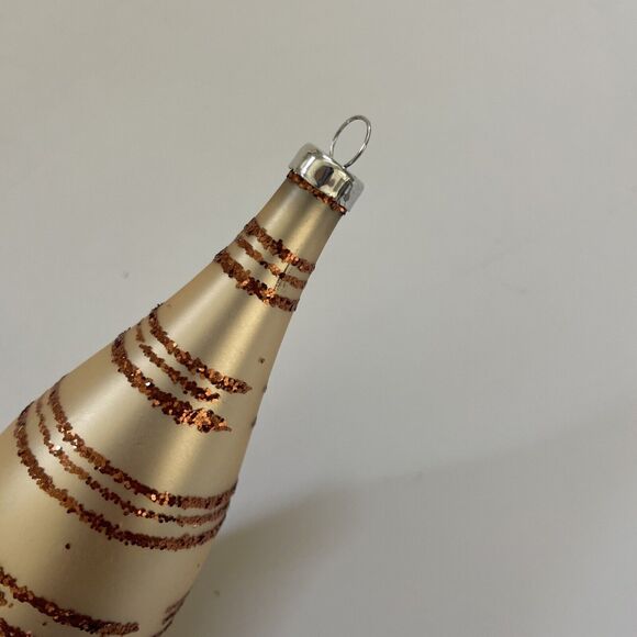 Set 6 Vintage Teardrop Blown‎ Glass Ornaments Glitter Old Worlde Christmas READ - Picture 4 of 11